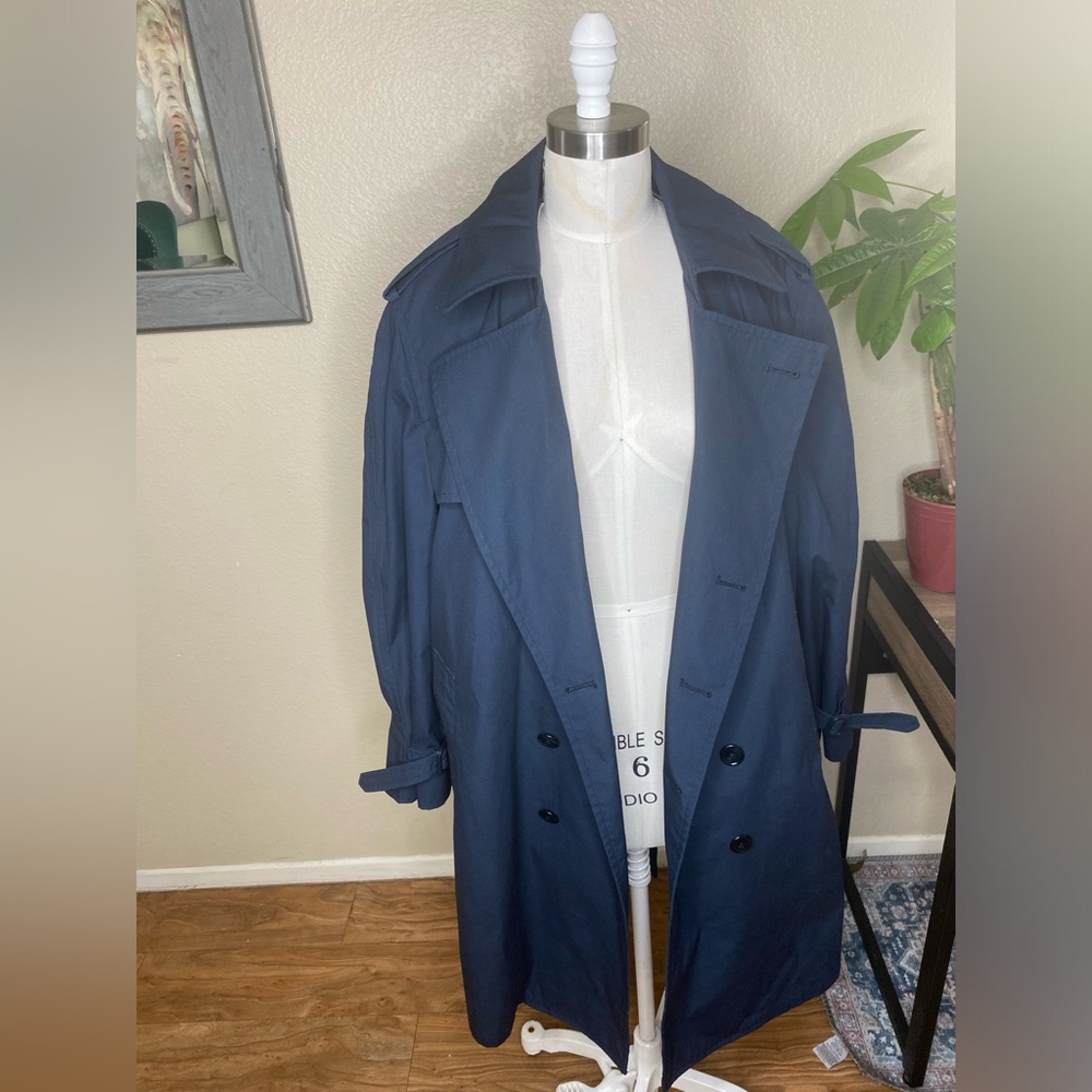 Navy blue trench coat size x large
